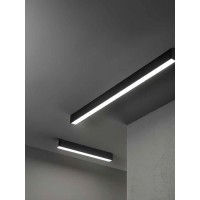ZIDEK 20W/40W Přisazené/závěsné svítidlo, materiál hliník, povrch bílá/ černá, dif plast opál, LED 20W/1520lm, 40W/3120lm, přepín CCT teplá 3000K-denní 6000K, stmív, UGR<22, Ra90, 230V, IP20, tř.1, rozměry dle typu