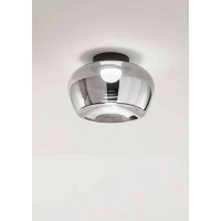 MESA PL 20W Stropní svítidlo, základna kov, povrch černá/bílá, stínítko sklo bílé opál/kouřové, LED 20W, 1600lm, teplá 3000K, stmív., Ra80, 230V, IP20, tř.1, rozměry d=380mm, h=250mm.