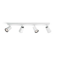 PAISLEY Stropní, bodové svítidlo, nastav směr svícení, těleso kov, povrch bílá, nebo šedostříbrná, pro LED žárovku 4x10W, GU10 ES50, 230V, IP20, tř.1, rozměry 92x118x628mm