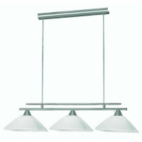 HUDSON 3XE14 Závěsné svítidlo lustr, těleso kov, povrch nikl mat, difuzor sklo bílé, 3x40W, E14, 230V, IP20, l=700mm, závěs l=1500mm, závěs lze zkrátit