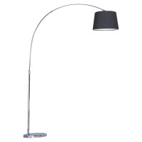 MARGE Stojací lampa, základna kov, povrch chrom, stínítko textil bílá/černá dle typu, pro žárovku 1x40W, E27, 230V, IP20, tř.2, rozměry 1350x1600mm.