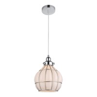 SIRIUSO I Závěsné svítidlo, základna kov, povrch chrom/měď, difuzor sklo opál/čiré, pro žárovku 1x60W, E27, 230V, IP20, tř.2, rozměry d=200mm, vč závěs kabelu l=1500mm, lze zkrátit.
