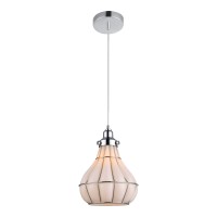 PERUGIA Závěsné svítidlo, základna kov, povrch chrom/měď, difuzor sklo opál/čiré, pro žárovku 1x60W, E27, 230V, IP20, tř.2, rozměry d=220mm, vč závěs kabelu l=1500mm, lze zkrátit.