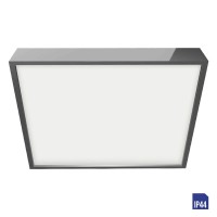 LENYS Stropní, čtvercové svítidlo, těleso hliník, povrch chrom lesk, bílá, černá, difuzor plast opál, LED 6W, 12W, 18W, 24W, 30W, neutrální 4000K, Ra80, 230V, do koupelny IP44, rozměry dle typu