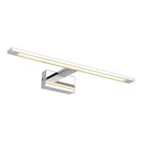 HELTO Nástěnné svítidlo k obrazu, těleso kov, povrch chrom, difuzor plast opál, LED 10W, teplá 3500K, 700lm, 230V, IP20, tř.2. rozměry 480x60mm.