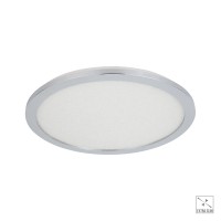 MADRAS Stropní, kruhové svítidlo, těleso kov, povrch chrom, difuzor plast opál s detailem z krystalů, LED 18W/1300lm, 24W/1800lm, neutrální 4000K, Ra80, 230V, do koupelny IP44, rozměry dle typu.