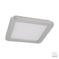 MADRAS Stropní, čtvercové svítidlo, těleso kov, povrch chrom, difuzor plast opál s detailem z krystalů, LED 18W/1300lm, 24W/1800lm, neutrální 4000K, Ra80, 230V, do koupelny IP44, rozměry dle typu.