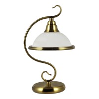 VIOLA Stolní dekorativní lampa, těleso kov, povrch zlatá mosaz, difuzor sklo opál, pro žárovku 1x40W, E14, 230V, IP20, tř.2, d=250mm, h=390mm.