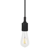 ROXY Závěsný kabel s objímkou, těleso silikon, povrch černá/žlutá/červená/zelená, pro žárovku 1x60W, E27, 230V, IP20, tř.1. rozměry d=80mm, včetně závěsného kabelu s textilním úpletem h=1500mm, lze zkrátit