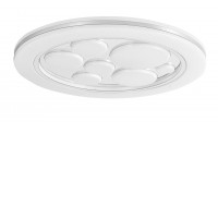 LAGERTHA Stropní svítidlo, těleso kov, povrch chrom, difuzor plast opál, LED 36W, efekt hvězdné oblohy, neutrální 4000K, 2200lm, 230V, IP20, tř.1. rozměry d=490mm, h=45mm.