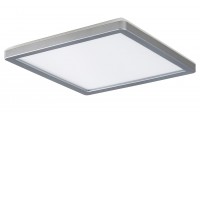 LAMBERT Stropní přisazené svítidlo, čtvercové, těleso plast stříbrná, difuzor plast opál, LED 15W, neutrální 4000K, 1500lm, 230V, do koupelny IP44, tř.2, rozměry 250x250mm, h=28mm.