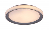 EVEREST Stropní svítidlo, základna kov, povrch stříbrná, dif plast opál, LED 40W, dálk ovl. natst teplota CCT teplá 2700K - 6500K, 3200lm, stmív, RGB, 230V, IP20, tř.1, d=510mm, h=75mm.