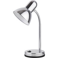 CLARK Stolní lampa, flexibilní rameno, husí krk, základna kov, stínítko kov, povrch chrom lesk, pro žárovku 1x40W, E27, 230V, IP20, tř.1. rozměry w=160mm h=330mm