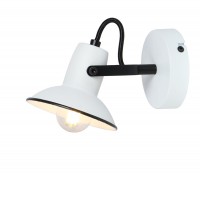 Maliet Nástěnné svítidlo, základna kov, povrch bílá s černými prvky, stínítko kov, pro žárovku 1x40W, E14, 230V, IP20, tř.1, rozměry 175x110x100mm