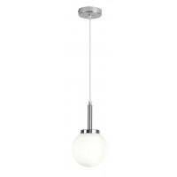 LATINA 1x40W, E14, IP44 Závěsné svítidlo, těleso kov, povrch chrom lesk, difuzor sklo opál, pro žárovku 1x40W, E14, 230V, do koupelny IP44, tř.1, rozměry d=150mm, vč závěs kabelu l=1200mm, lze zkrátit.