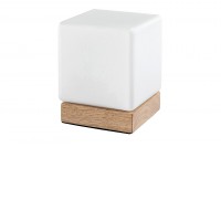 JUGLANS 1,2W Stolní lampa, základna dřevo světlé, difuzor sklo opál, LED 1,2W, teplá 3000K, 40lm, stmívatelné pomocí spínače na kabelu, Ra80, 230V, IP20, tř.3, rozměry 105x130mm, napájení USB