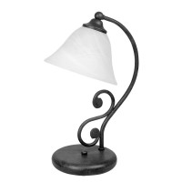 DOROTHEA Stolní lampa, základna kov, povrch lak černá mat, stínítko sklo opál, pro žárovku 1x40W, E14, 230V, IP20, tř.1.  rozměry d=160mm h=400mm