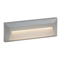 PUEBLO-LED Nástěnné venkovní svítidlo, zákldna plast šedostříbrná mat, difuzor plast mat, LED 1x1,6W, neutrál 4000K, 103lm, 230V, IP65, tř.1. rozměry 230x80x27mm, svítí dolů