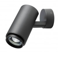 HINNERUP LED 7W, IP54 Přisazené bodové venkovní svítidlo, těleso kov, povrch tmavě šedá, LED 7W, 700lm, teplá 3000K, ZOOM nastavitelný vyzařovací úhel 18°-45°, Ra82, 230V, IP54, tř.1, rozměry d=77mm, l=197mm
