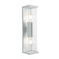 VITRA Nástěnné venkovní svítidlo, těleso kov, povrch bílá mat/tmavě šedá, kryt sklo, pro žárovku 2x15W, E27, 230V, IP54, rozměry 91x360x107mm.