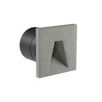 HOKU WL II 2,5W IP65 Vestavné venkovní svítidlo do stěny, těleso beton, povrch slonová kost/tmavě šedá, LED 2,5W, teplá 2700K/78lm, teplá 3000K/81lm, vyzař. úhel 40°, Ra90, 230V, IP65, rozměry 100x100x90mm, svítí dolů.
