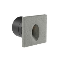 HOKU WL III 2,5W IP65 Vestavné venkovní svítidlo do stěny, těleso beton, povrch slonová kost/tmavě šedá, LED 2,5W, teplá 2700K/65lm, teplá 3000K/74lm, vyzař. úhel 40°, Ra90, 230V, IP65, rozměry 100x100x90mm, svítí dolů.