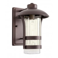 AABERNA Nástěnné venkovní svítidlo, těleso kov, povrch hnědá, kryt sklo čiré, pro žárovku 1x42W, E27, 230V, IP23, tř.1., rozměry d=200mm, h=305mm.