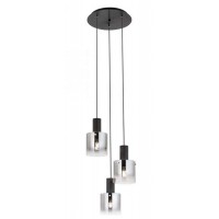 DENDRO HL 3x42W/5x42W, E27 Závěsné svítidlo, těleso kov a hliník, povrch černá, stínítko sklo kouřové, pro žárovku 3x42W/5x42W, E27, 230V, IP20, tř.2, rozměry dle typu, vč. závěs kabelu l=1500mm, lze zkrátit.