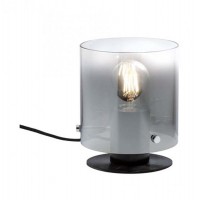 LOU Stolní lampa, těleso kov, povrch černá, stínítko sklo kouřová, pro žárovku 1x42W, E27, 230V, IP20, tř.2, rozměry dle typu, vč. vypínače na kabelu.