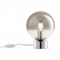 BERRY Stolní lampa, základna kov, povrch chrom/zlatá, stínítko sklo opál/kouřová šedá, pro žárovku 1x42W, E27, 230V, IP20, tř.2, rozměry d=200mm, h=250mm.