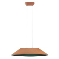 ALBADA HL R 12W Závěsné svítidlo, lustr, základna kov, stínítko textil vnější kávová/zelená, šedá, vnitřní šedá/černá/oranžová, LED 12W, teplá 2700K/3000K, Ra90, 230V, IP20, tř.2, rozměry d=750mm, h=152mm, vč. lank závěsu l=2012mm, lze zkrátit