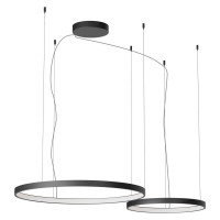 LEVERI HL R 98W DALI/TRIAC CCT Závěsné svítidlo, těleso hliník, povrch bílá/černá/stříbrno-kávová/kouřový nikl, LED 98W, 5739lm-6103lm, přepín. CCT teplá 2700K-neutr 4000K, stmív. DALI/TRIAC dle typu, Ra90, 230V, IP20, tř.1, d=500+750mm, vč závěs lanka l=3000mm