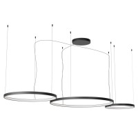 LEVERI HL R 176W TRIAC/DALI CCT Závěsné svítidlo, hliník, bílá/černá/stříbrno-kávová/kouřový nikl, LED 176W, 10404lm-10925lm, přepín. CCT teplá 2700K-neutr 4000K, stmív. DALI/TRIAC dle typu, Ra90, 230V, IP20, tř.1, d=500+750+1000mm, vč závěs lanka l=3000mm