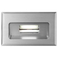 IROS 2, LED 3W, IP54 Vestavné svítidlo do stěny, těleso hliník, rámeček broušený hliník, LED 3W, teplá 2900K, 350mA, IP54, 80x50x31mm, BEZ montážního boxu, svítí dolů