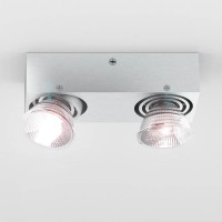 MARVEL RED Stropní stropní bodové svítidlo, nastavitelný směr svícení, materiál hliník, povrch broušený, pro žárovku 2x50W, GU10 ES50, 230V, IP20, rozměry 60x155x40mm.