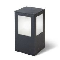 PONDER 20 Sloupkové svítidlo těleso hliník, povrch černá antracit, difuzor sklo opál mat, pro úspornou žárovku 1x18W, E27, A60, 230V, IP44, tř.1, h=200mm, 108x108mm