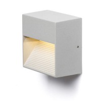 ITAKA Nástěnné venkovní svítidlo, těleso hliník, povrch šedostříbrná, krycí sklo opál mat, LED 2x1W, teplá bílá 3000K, vč trafa 230V/350mA, IP54, 81x81x49mm, svítí dolů