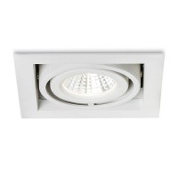 LEDA Vestavné svítidlo stropní, čtvercové, těleso hliník, povrch bílá krycí sklo čiré, 5W, LED COB teplá 3000K, 340lm/cca jako 17W žárovka), vyzařovací úhel 25°, Ra80, vč trafa 230V/350mA, IP20, 108x108mm, h=100mm