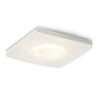 KAY Stropní, vestavné, bodové svítidlo čtvercové, difuzor sklo opál mat, LED 5W COB, teplá 3000K, 450lm, Ra70, vč trafa 230V/350mA (na kabelu), IP20, 90x90mm, h=120mm