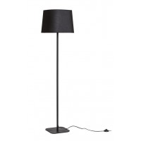 PERTH Stojací lampa, těleso kov, povrch bílá/černá, stínítko textil černá/béžová, pro žárovku 1x20W, E27, 230V, IP20, rozměry 370x370mm, h=1550mm, spínač na kabelu