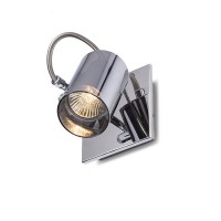 BUGSY Nástěnné svítidlo, těleso kov, povrch chrom, difuzor sklo chromované, pro žárovku 1x50W, GU10, ES50, 230V, IP20, tř.1, rozměry 150x140x60x90mm