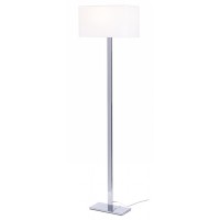 PLAZA Stojací lampa, základna kov, povrch chrom lesk, stínítko textil bílá, pro žárovku 1x42W, E27, 230V, IP20, tř.2. rozměry stínítko 400x220x230mm včetně základny h=1400mm