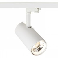 PRODIGI-LED Bodové svítidlo, nastavitelný směr svícení, těleso kov, povrch bílá, LED 1x30W, teplá 3000K, 2700lm, vyzař 38°, Ra80, 230V, IP20, tř.1. rozměry d=110mm, l=250mm, vč 3F adapt NORDIC ALUMINIUM EUTRAC