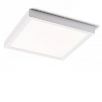 STRUCTURAL Stropní přisazené svítidlo, těleso hliník, povrch bílá, difuzor plast opál, LED 40W, 2918lm, teplá 3000K, 230V, Ra80, IP20, rozměry 400x400mm.