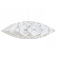 DERITAN PENDANT 1X42W E27 Závěsné svítidlo, základna plast bílá, stínítko plast bílá, pro žárovku 1x42W, E27, 230V, IP20, tř.1. rozměry těleso d=600mm h=185mm, včetně závěsu l=1350mm, lze zkrátit