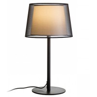 ESPLANADE Stolní lampa, těleso kov, povrch lak černá mat s detaily chrom lesk, stínítko textil bílá a černá, pro žárovku 1x42W, E27, 230V, IP20, tř.2. rozměry d=327mm h=218mm, tepeskopická noha max h=525mm