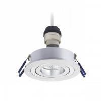 PASADENA Vestavné, stropní, bodové svítidlo, výklopné +-30°, těleso hliník, povrch broušený, pro žárovku 1x50W, GU10, 230V, IP20, tř.1, rozměry d=92mm, h=90mm
