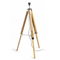 ALVIS Stojací lampa s objímkou, stojanový podstavec, těleso dřevo bambus s chromovými prvky, pro žárovku 1x28W, E27, 230V, IP20. rozměry 620x775-1210mm.