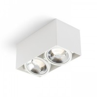 JAMES II Stropní, přisazené svítidlo, výklopné +-35°, těleso kov, povrch bílá, LED 2x15W, 1600lm, teplá 3000K, stmív, 230V, IP20, tř.1, rozměry 145x285x130mm