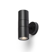 SORANO  2x8W, GU10, IP44 Venkovní nástěnné svítidlo, těleso plast, povrch černá, pro žárovku 2x8W, GU10, 230V, IP44, rozměry d=60mm, h=163mm, svítí nahoru/dolů.